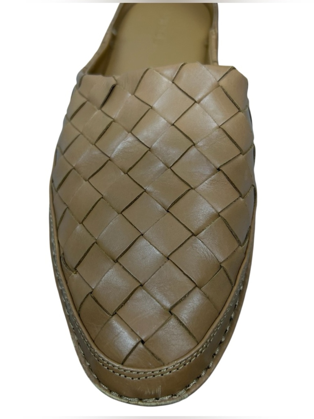 Vince Freeman Woven Leather Mule Flats Slip On Loafer Size US 8.5 EU 38.5 Brown - Picture 11 of 16